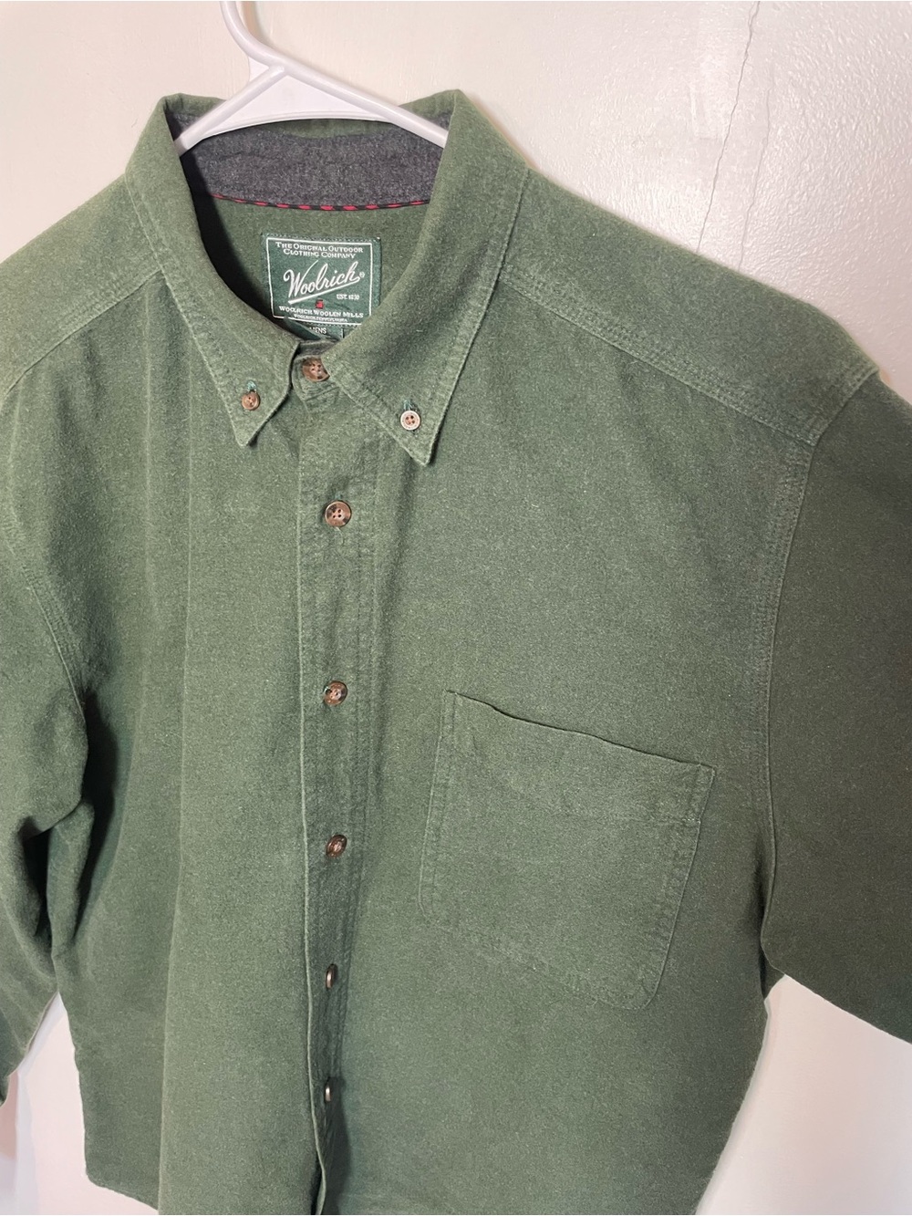Woolrich Dark Green Button-Down Casual Shirt - Picture 4 of 6